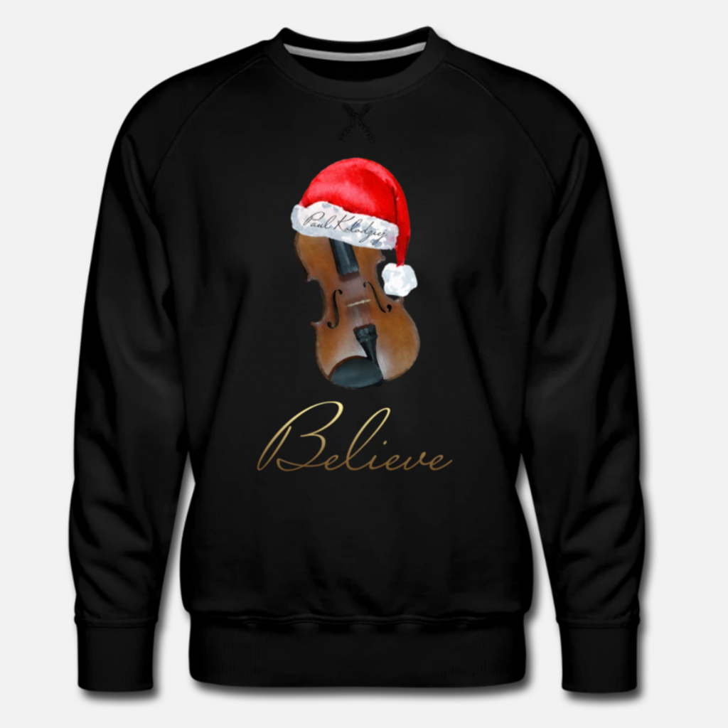 Believe black Christmas Sweater by Paul Kolodziej